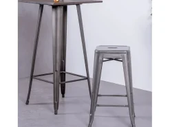 Taburete metálico apilable de acero (68cm) - Bistro - Metálico