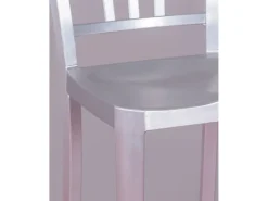 Taburete metálico de respaldo alto - Navi Army - Aluminio