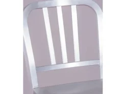 Taburete metálico de respaldo alto - Navi Army - Aluminio