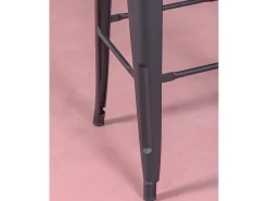 Taburete metálico en acero lacado (76cm) - Bistro - Negro