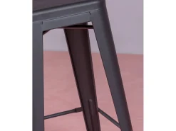 Taburete metálico en acero lacado (76cm) - Bistro - Negro