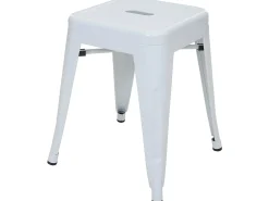 Taburete metálico MCW-A73, blanco