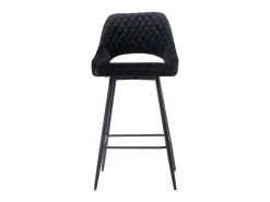 Taburete moderno acolchado de terciopelo negro y patas de metal negro Kipale - Juego de 2