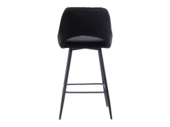 Taburete moderno acolchado de terciopelo negro y patas de metal negro Kipale - Juego de 2