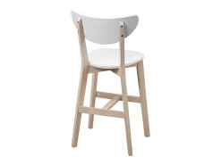 Taburete nórdico blanco y madera 65cm lote de 2 LEENA