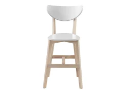Taburete nórdico blanco y madera 65cm lote de 2 LEENA