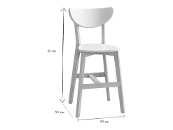 Taburete nórdico blanco y madera 65cm lote de 2 LEENA