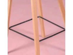 Taburete nórdico con patas de madera de haya (63cm) - Daxer - Gris Claro