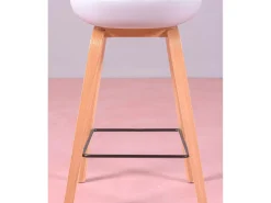 Taburete nórdico con patas de madera de haya (63cm) - Daxer - Gris Claro