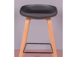 Taburete nórdico con patas de madera de haya (75cm) - Daxer - Negro