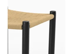 Taburete para isla central 65 cm de teca negra y ratán - Kaïa