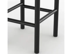 Taburete para isla central 65 cm de teca negra y ratán - Kaïa