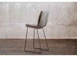 Taburete tapizado - Gris microfibra - VINCE