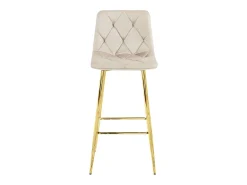 Taburete Valora KODA, color beige terciopelo, patas doradas, para cocina (x4)