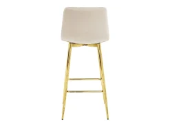 Taburete Valora KODA, color beige terciopelo, patas doradas, para cocina (x4)