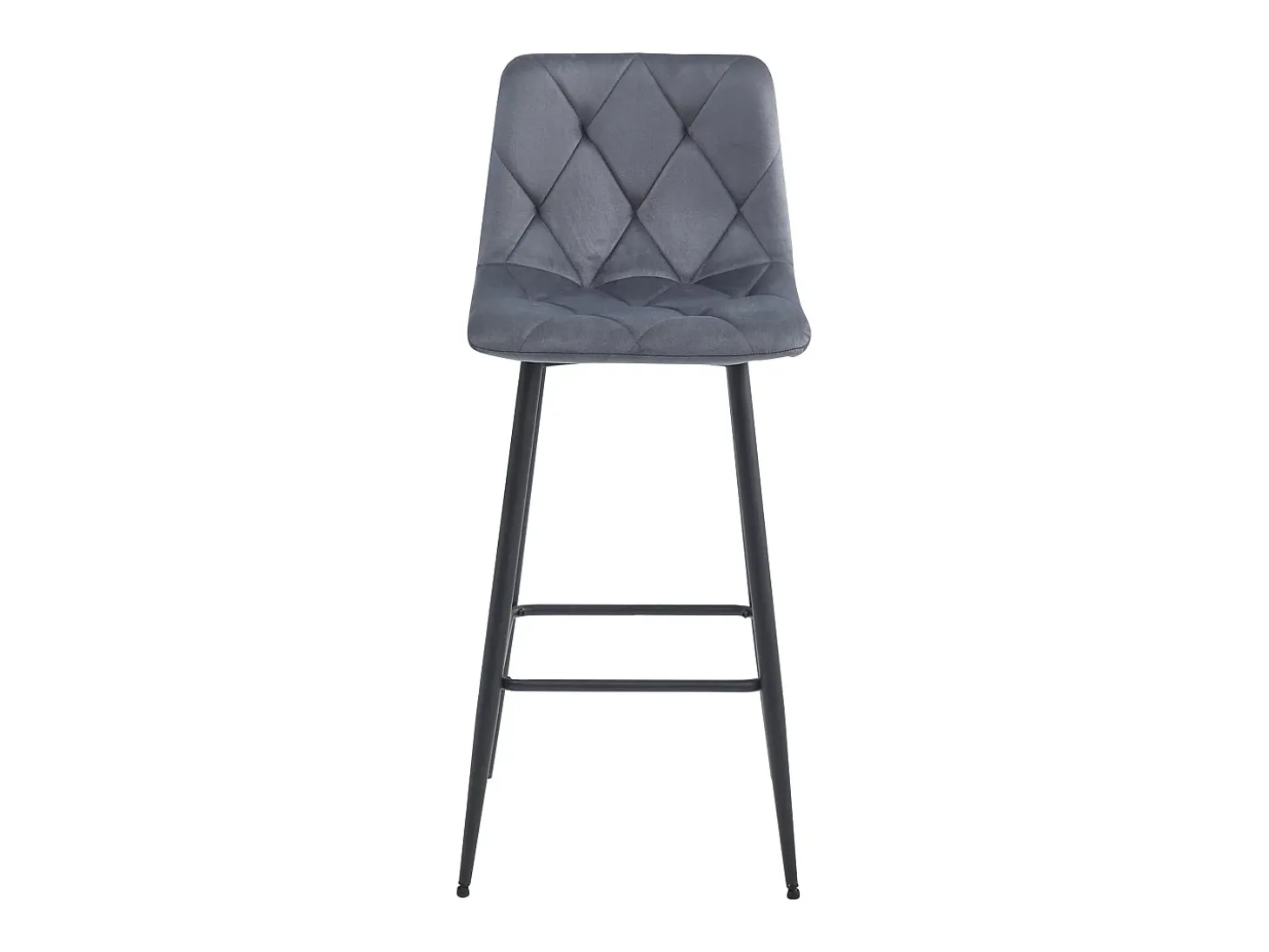 Taburete Valora KODA, terciopelo gris oscuro, patas negras (x4)