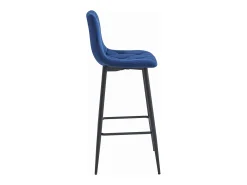 Taburete Valora KODA, terciopelo azul marino, patas negras (x2)