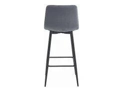 Taburete Valora KODA, terciopelo gris oscuro, patas negras (x3)