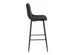 Taburete Valora KODA, terciopelo negro, patas negras (x4)