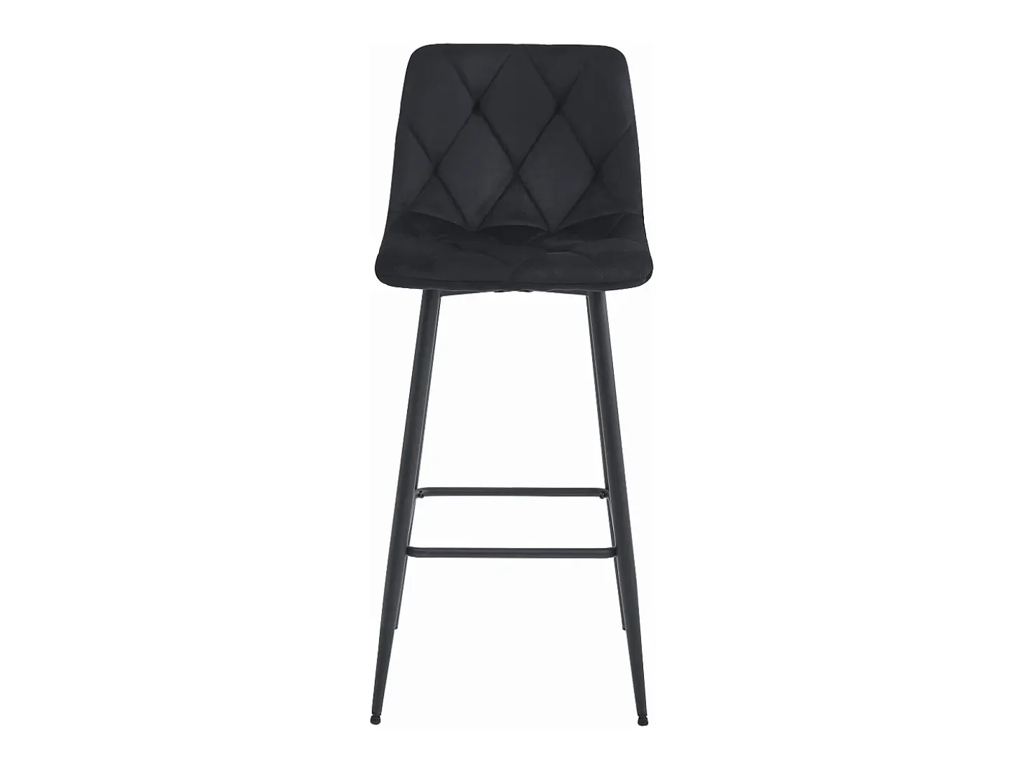Taburete Valora KODA, terciopelo negro, patas negras (x4)