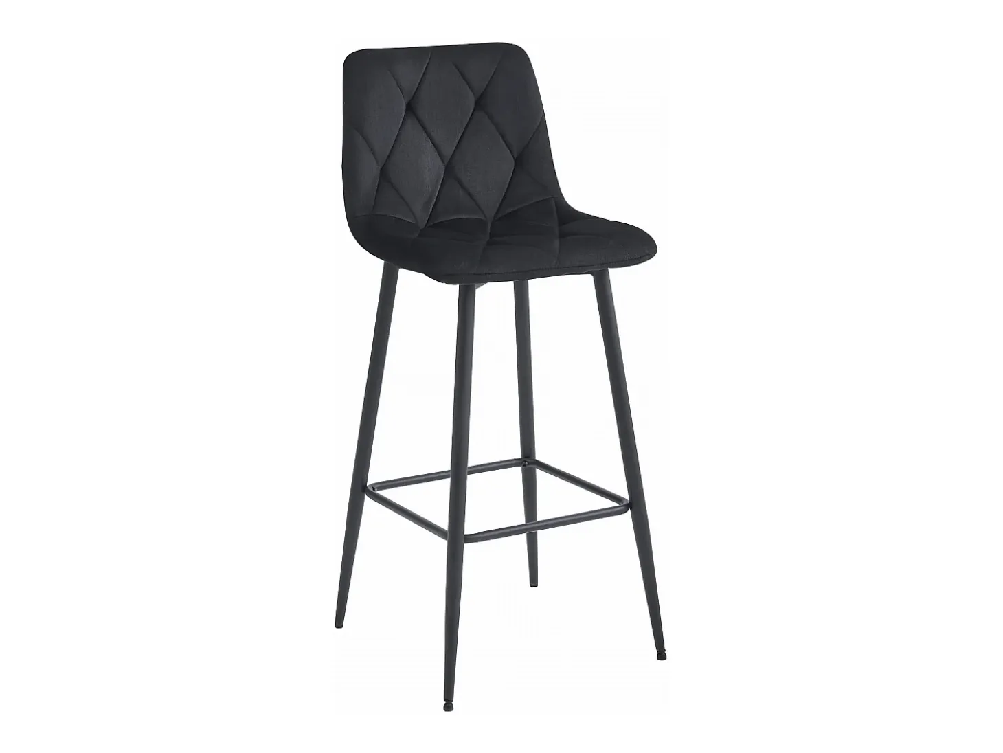 Taburete Valora KODA, terciopelo negro, patas negras (x4)