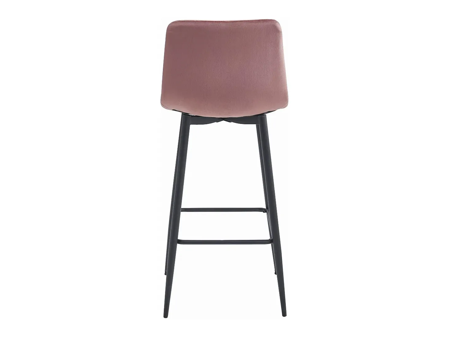 Taburete Valora POZZA de terciopelo rosa oscuro con patas negras para cocina (x3)