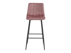 Taburete Valora POZZA de terciopelo rosa oscuro con patas negras para cocina (x3)