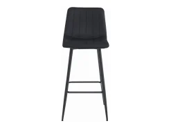 Taburete Valora POZZA de terciopelo negro, diseño ergonómico para cocina (x2)