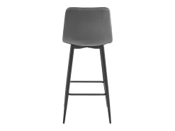 Taburete Valora POZZA de terciopelo gris oscuro con patas negras para cocina (x3)