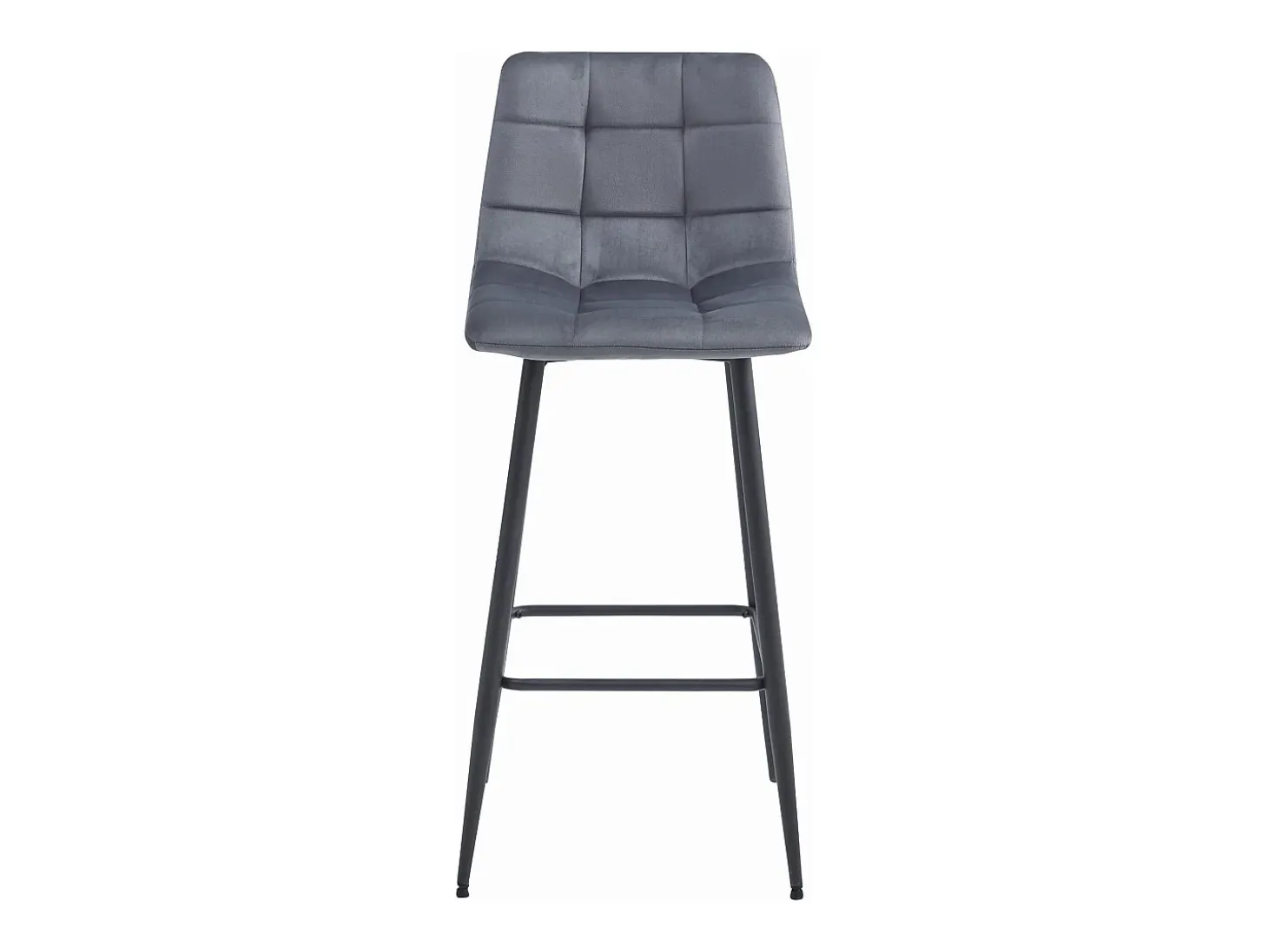 Taburete Valora TEOTO de terciopelo gris oscuro con patas negras para cocina (x4)