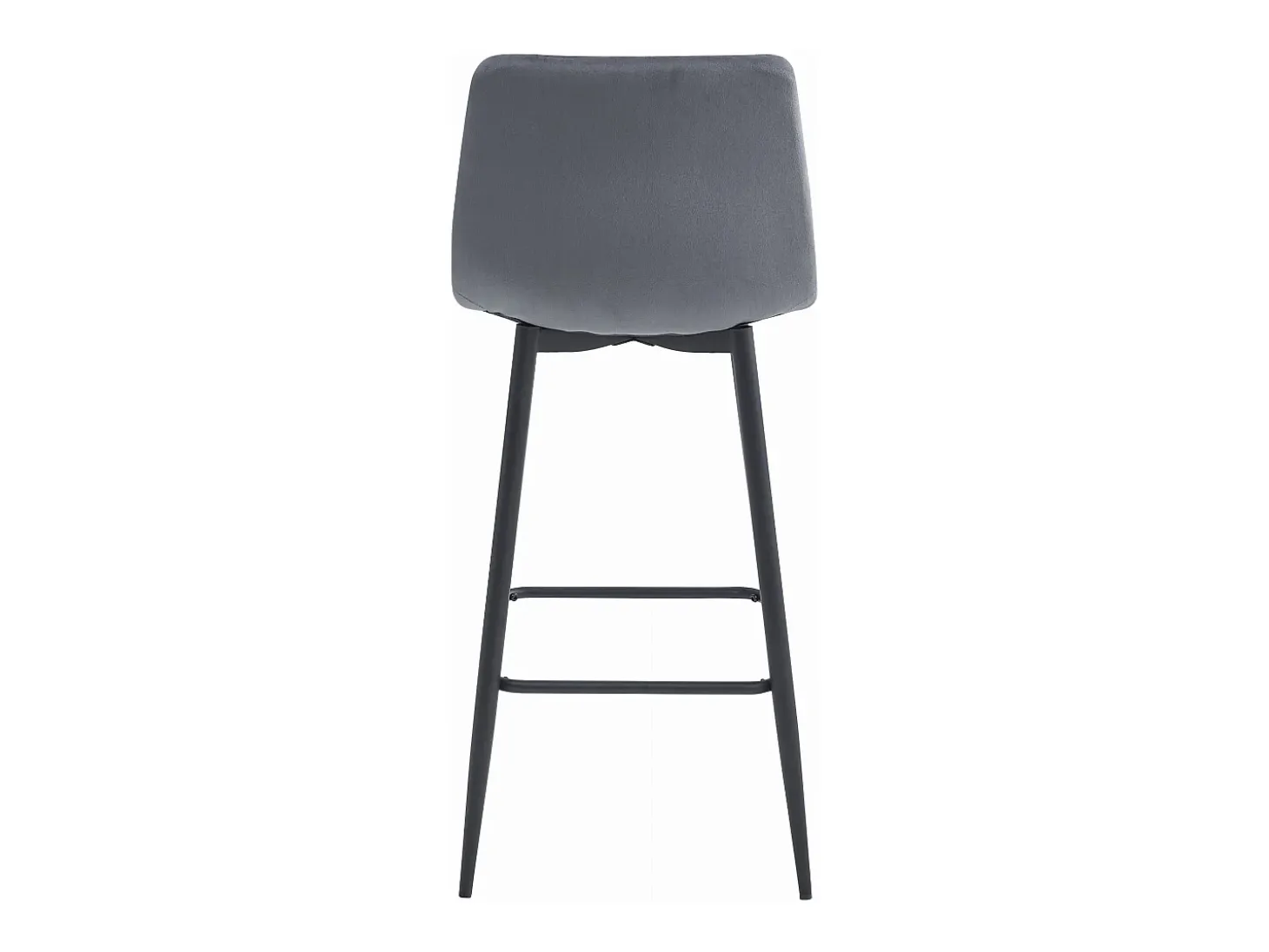 Taburete Valora TEOTO de terciopelo gris oscuro con patas negras para cocina (x4)