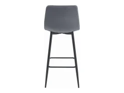 Taburete Valora TEOTO de terciopelo gris oscuro con patas negras para cocina (x3)