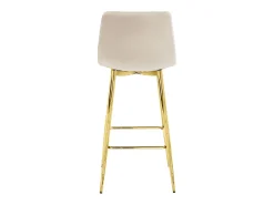 Taburete Valora TEOTO de terciopelo beige con patas doradas para cocina (x2)