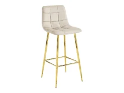 Taburete Valora TEOTO de terciopelo beige con patas doradas para cocina (x2)