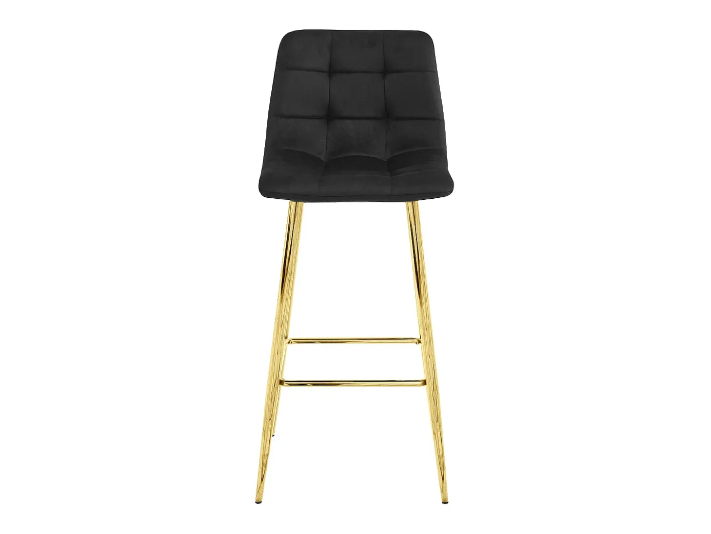 Taburete Valora TEOTO, terciopelo negro, patas doradas (x2)