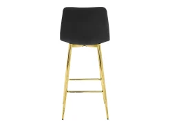 Taburete Valora TEOTO, terciopelo negro, patas doradas (x3)