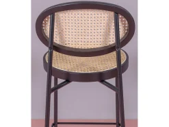 Taburete vintage con diseño clásico en ratán natural (65cm) - North - Negro