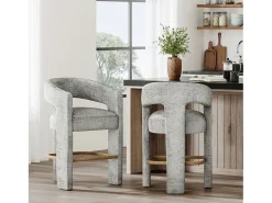 Taburete 61x89x57 cm gris plateado Leith LET71HG
