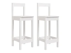 Taburetes altos 2 uds madera maciza pino blanco 40x41,5x112 cm