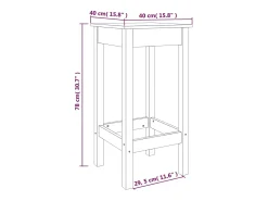 Taburetes altos 2 unidades madera maciza de pino negro 40x40x78 cm