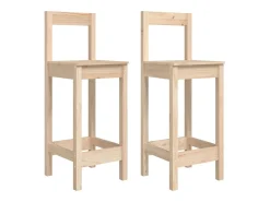 Taburetes altos 2 unidades madera maciza de pino 40x41,5x112 cm
