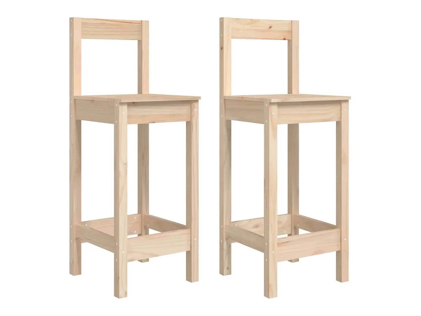 Taburetes altos 2 unidades madera maciza de pino 40x41,5x112 cm