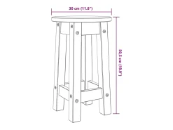 Taburetes altos de cocina 2 uds madera maciza de pino blanco