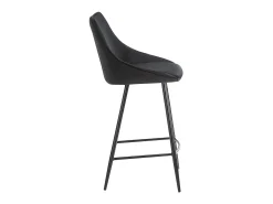 Taburetes bar MASURIE - Terciopelo - Negro (lote 2)