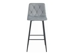 Taburetes bar Valora KODA terciopelo gris plata patas acero x4