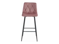 Taburetes bar Valora KODA terciopelo rosa oscuro patas acero x2