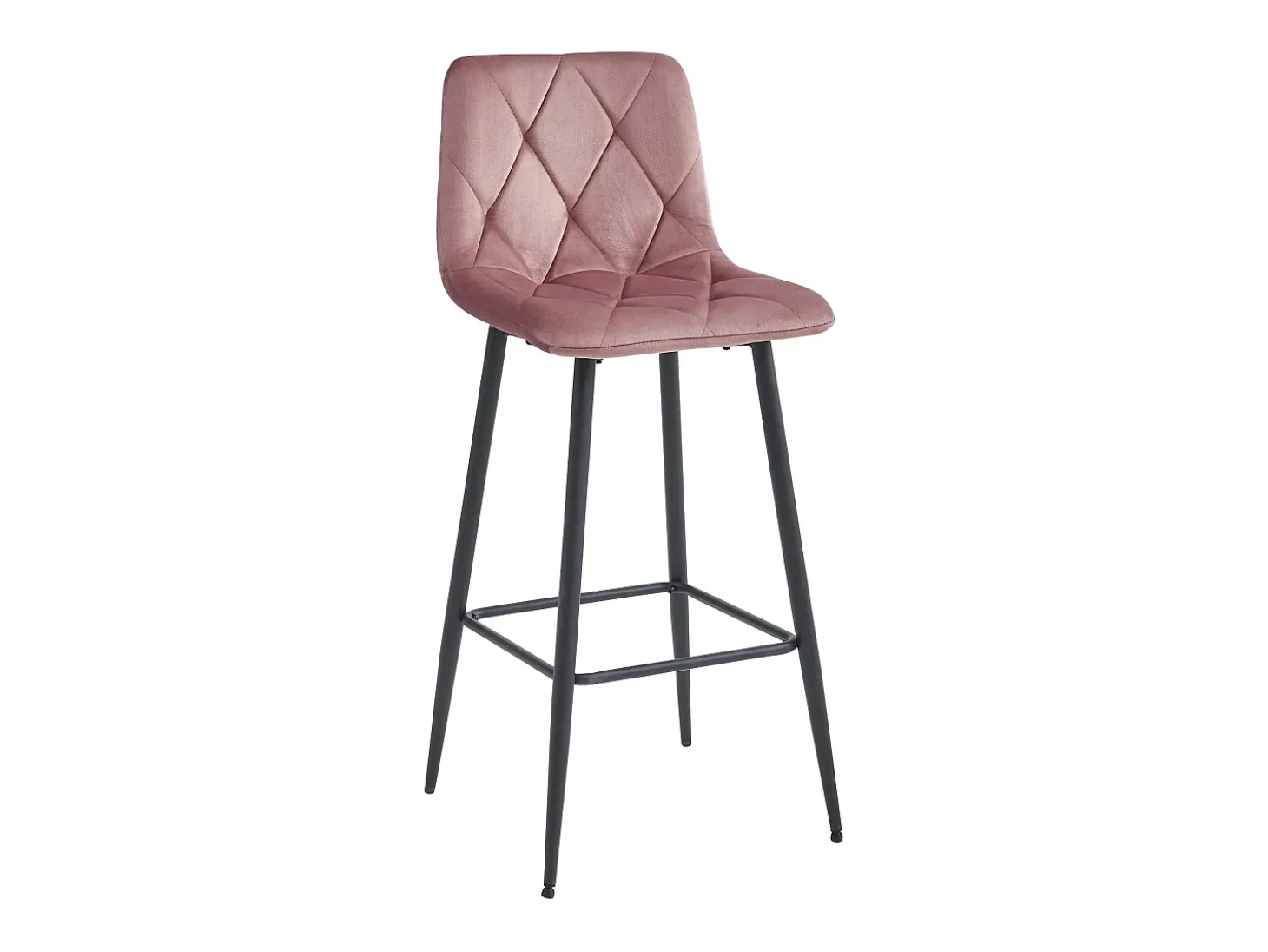 Taburetes bar Valora KODA terciopelo rosa oscuro patas acero x2