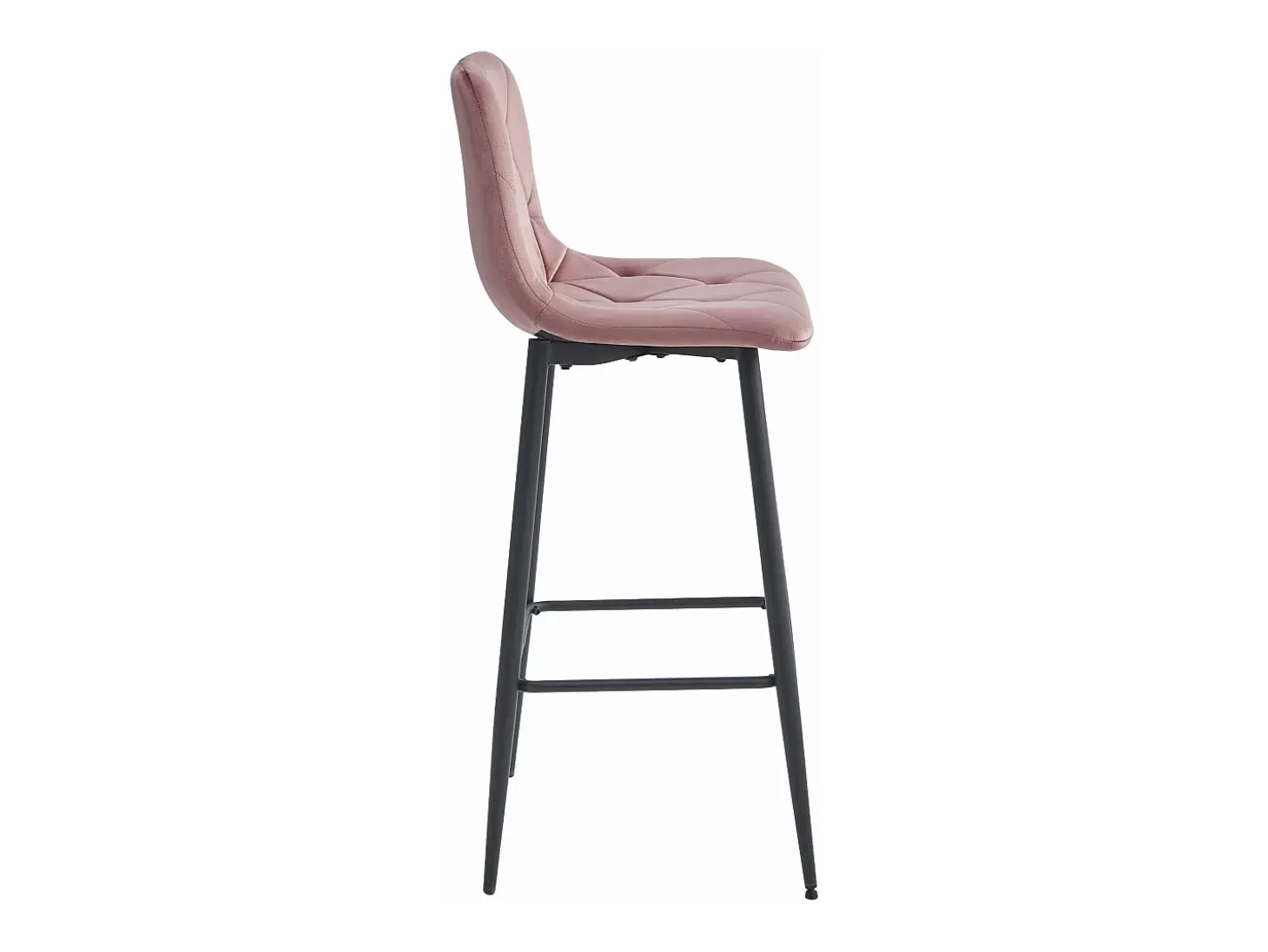 Taburetes bar Valora KODA terciopelo rosa oscuro patas acero x2