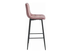 Taburetes bar Valora KODA terciopelo rosa oscuro patas acero x3