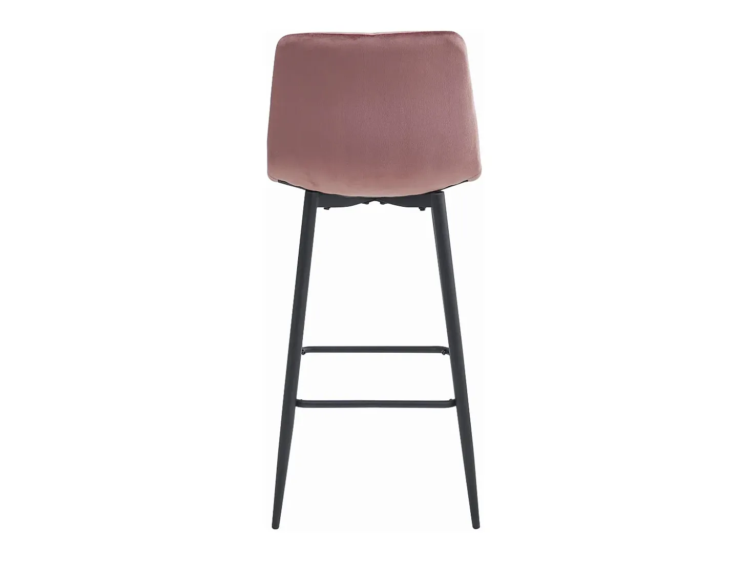 Taburetes bar Valora KODA terciopelo rosa oscuro patas acero x3